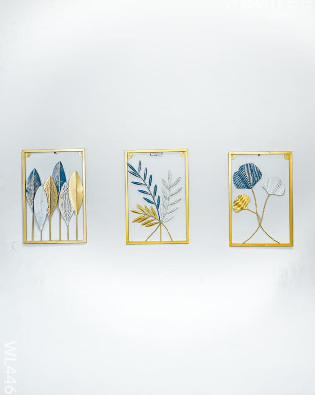 Metal Decor Leaves Wall Hanging - Set Of 3 Wl4466