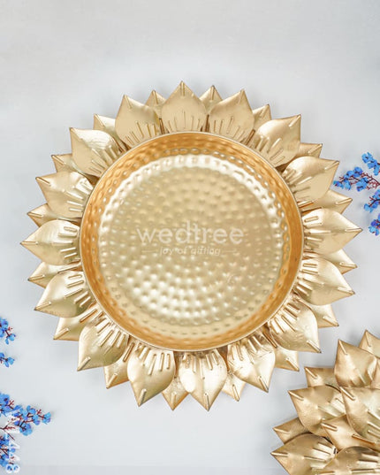 Metal Decor Lotus Urli - Set Of 3 Wl4489