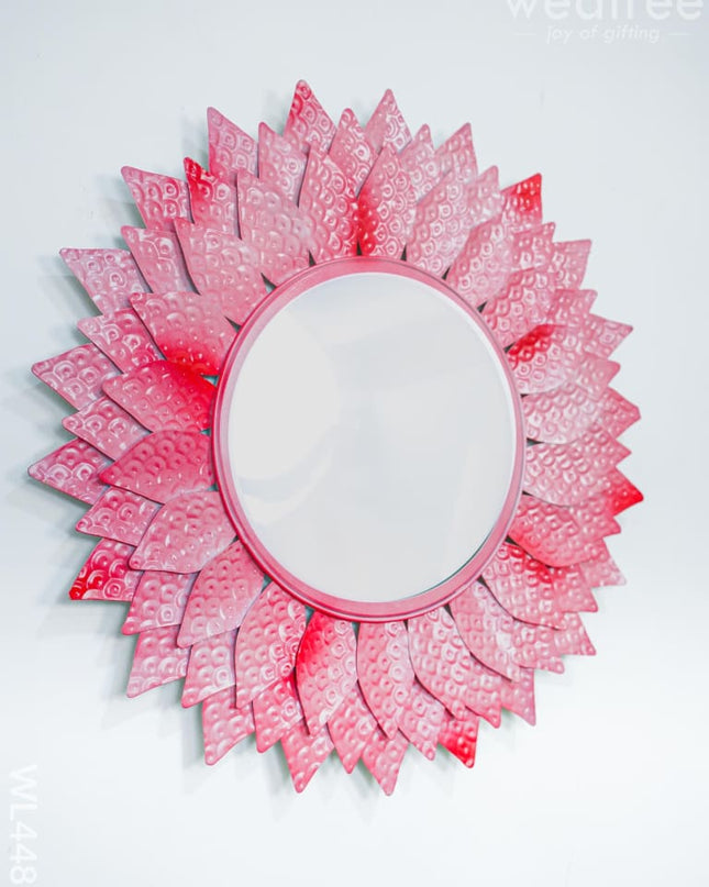 Metal Decor Mirror - Pink Wl4486 Mirrors