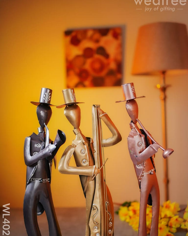 Metal Decor Musicians - Set Of 3 Wl4028 Showpiece