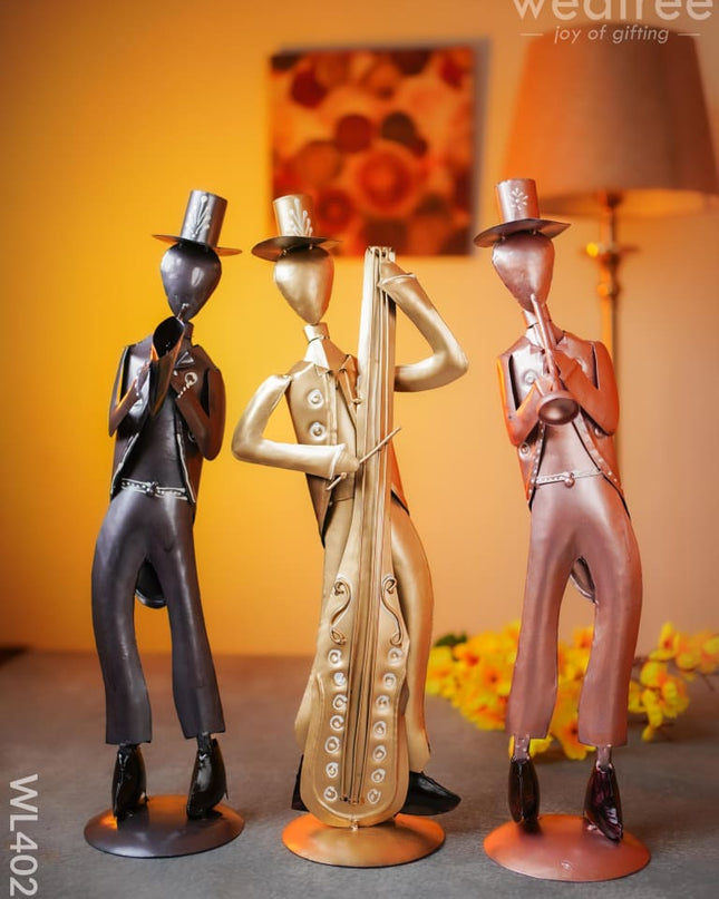 Metal Decor Musicians - Set Of 3 Wl4028 Showpiece