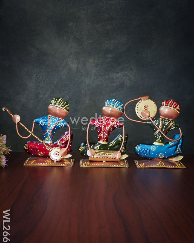 Metal Decor Showpiece - Musicians Set Of 3 Wl2662