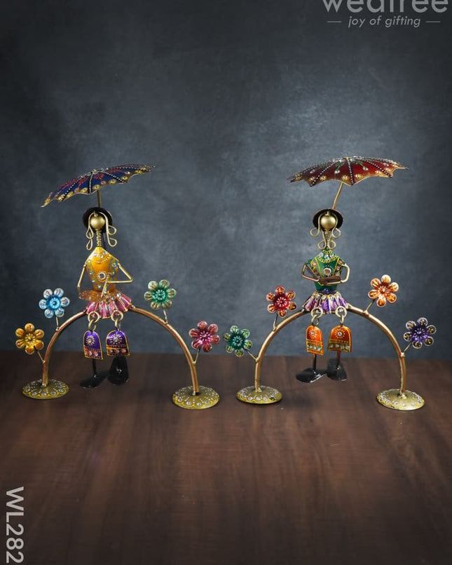 Metal Décor Showpiece - Set Of 2 Wl2821 Decor