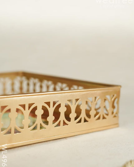 Metal Designer Peacock Tray - WL4963 Metal Decor Utility