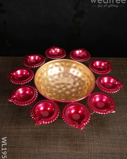 Metal Diya Urli - 12 Inches Wl1951 Decor