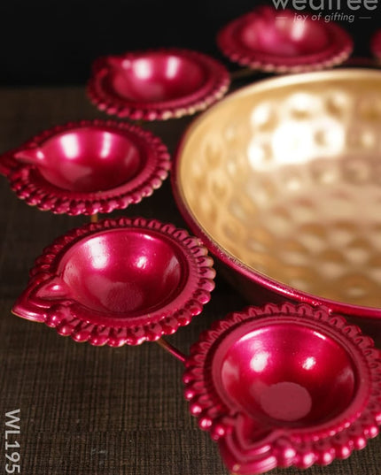 Metal Diya Urli - 12 Inches Wl1951 Decor