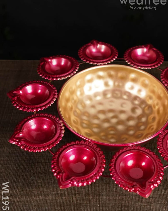 Metal Diya Urli - 12 Inches Wl1951 Decor