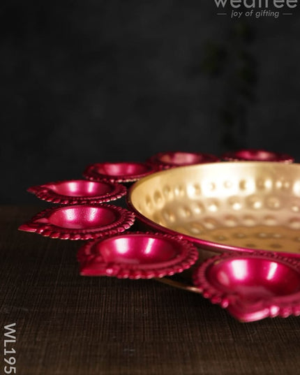 Metal Diya Urli - 14 Inches Wl1952 Decor