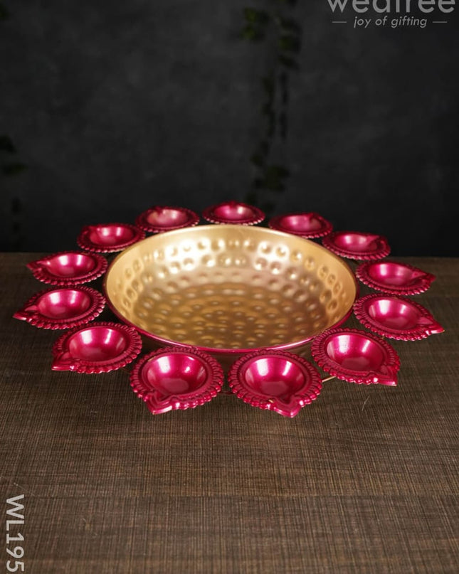 Metal Diya Urli - 14 Inches Wl1952 Decor