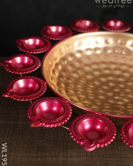 Metal Diya Urli - 16 Inches Wl1953 Decor
