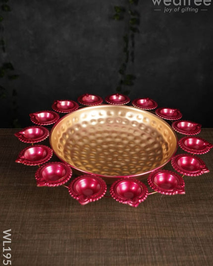 Metal Diya Urli - 16 Inches Wl1953 Decor