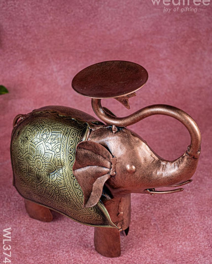 Metal Elephant T-light holder - WL3743 - Metal Decor Utility