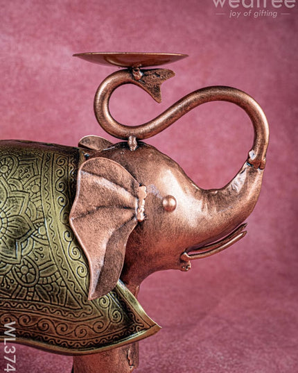 Metal Elephant T-light holder - WL3743 - Metal Decor Utility
