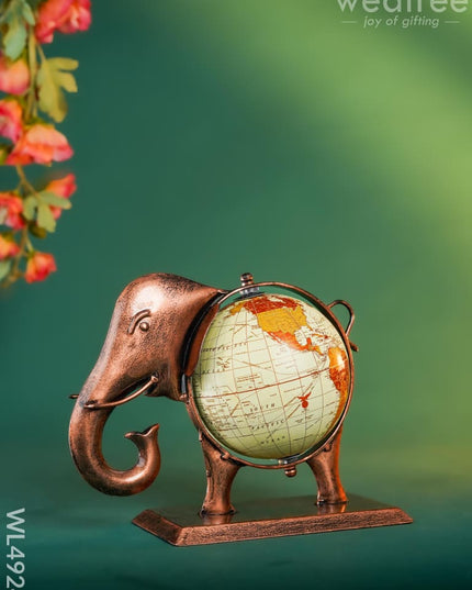 Metal Elephant with Globe - WL4924 Metal Decor Showpiece