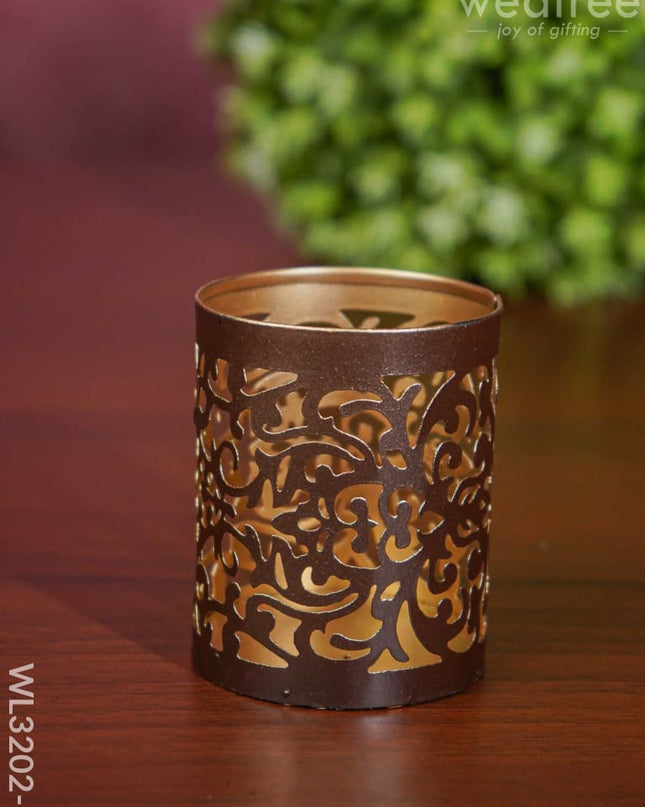 Metal Engraved Votives Set Of - 4 Wl3202-1 Candles And Votives