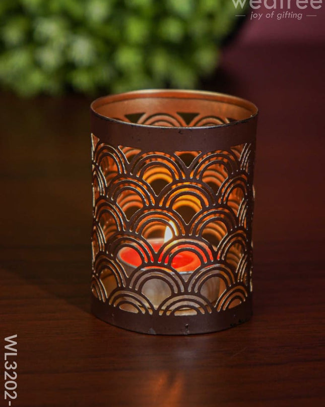 Metal Engraved Votives Set Of - 4 Wl3202-2 Candles And Votives