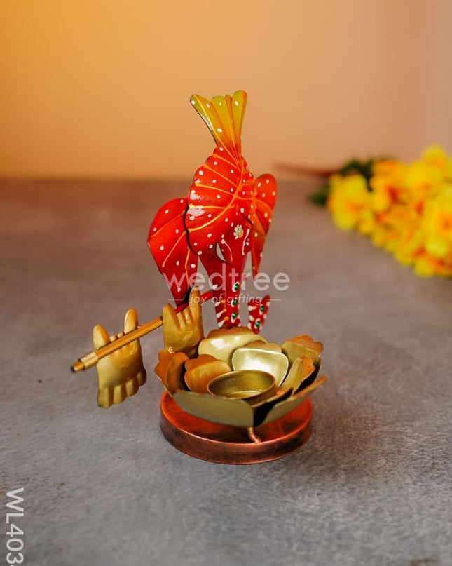 Metal Ganesha T-Light Holder - Wl4034 Decor Showpiece