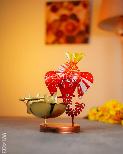 Metal Ganesha T-Light Holder - Wl4034 Decor Showpiece