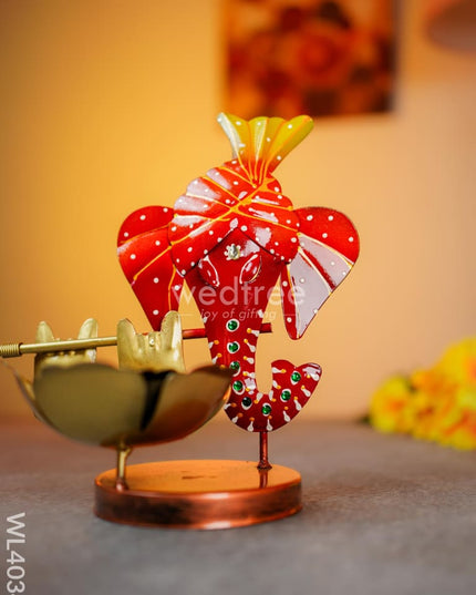 Metal Ganesha T-Light Holder - Wl4034 Decor Showpiece