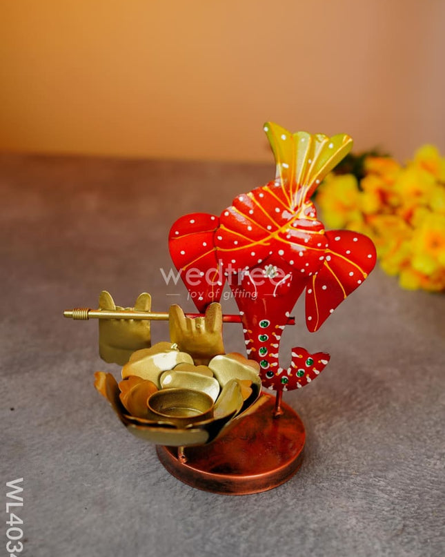 Metal Ganesha T-Light Holder - Wl4034 Decor Showpiece