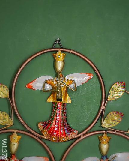 Metal Handpainted Musician 3 Ring Wall Hanging - Wl3728 Decor