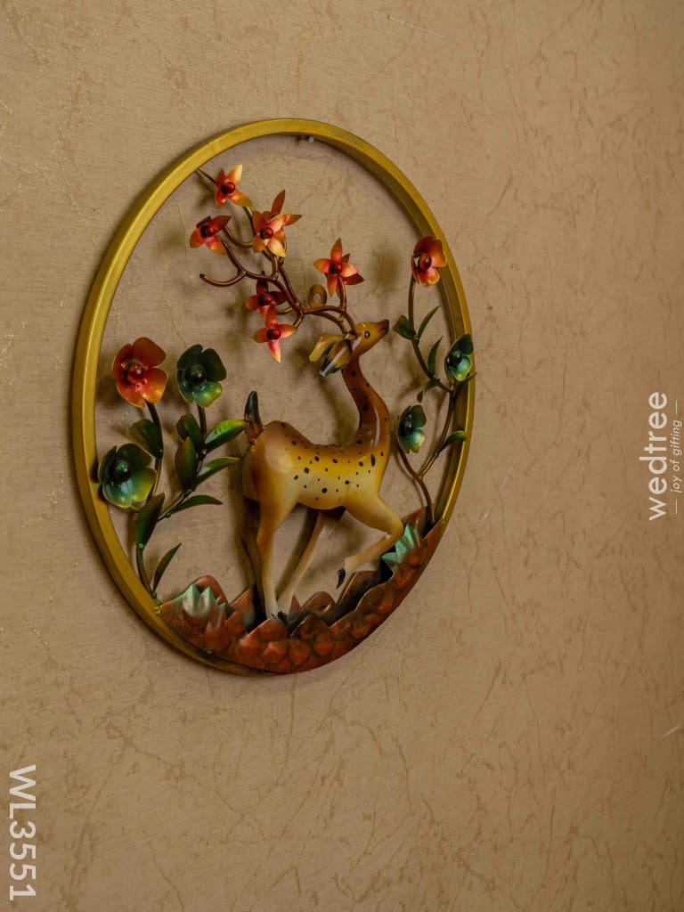 Metal Hand Painted Deer Wall Hanging - Wl3551 Decor