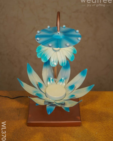 Metal Hand Painted Lotus Lamp - Wl3703 Decor Showpiece
