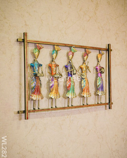 Metal Hand Painted Musicians On Frame - Wl2825 Decor Hanging