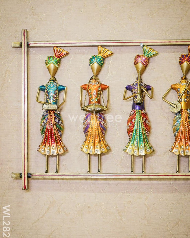 Metal Hand Painted Musicians On Frame - Wl2825 Decor Hanging
