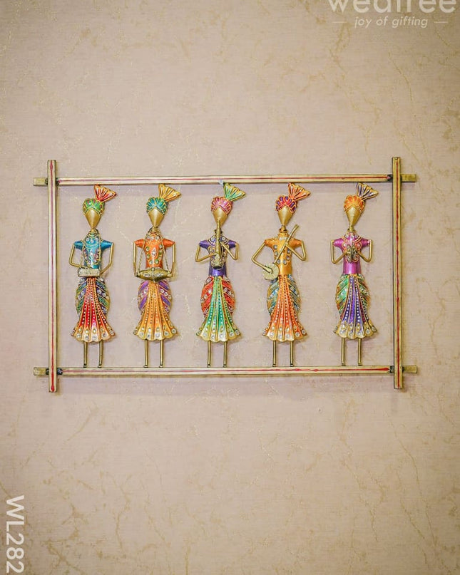 Metal Hand Painted Musicians On Frame - Wl2825 Decor Hanging