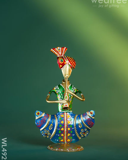 Metal Hand Painted Musicians - Turban Men - Set of 3 - WL4928 Metal Decor Showpiece