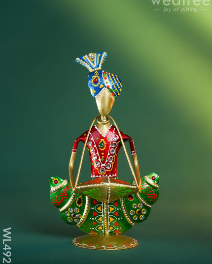 Metal Hand Painted Musicians - Turban Men - Set of 3 - WL4928 Metal Decor Showpiece