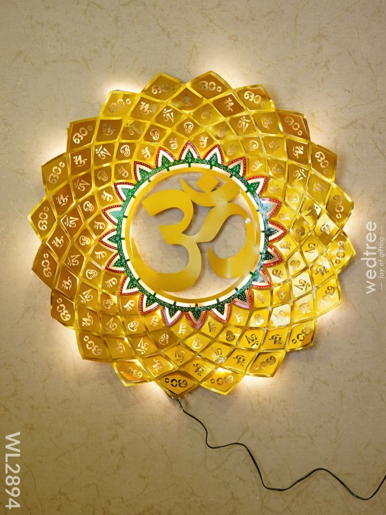 Metal Hand Painted Om Wall Hanging - Wl2894 Decor