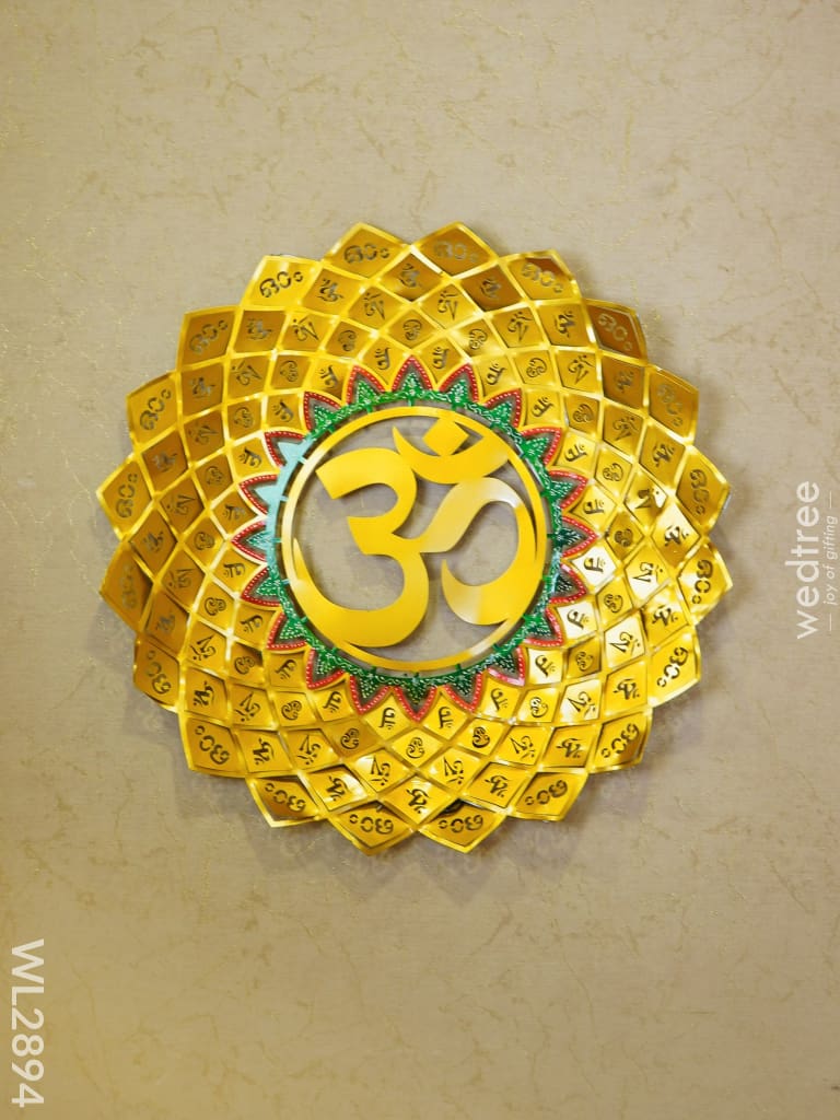 Metal Hand Painted Om Wall Hanging - Wl2894 Decor