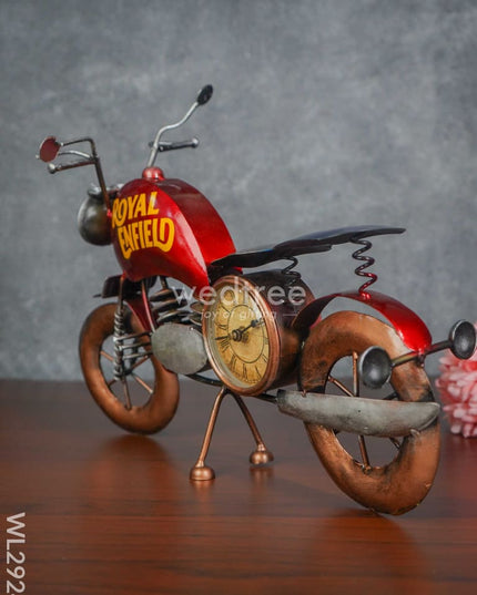 Metal Handpainted Bike With Clock - Wl2924 Decor Showpiece