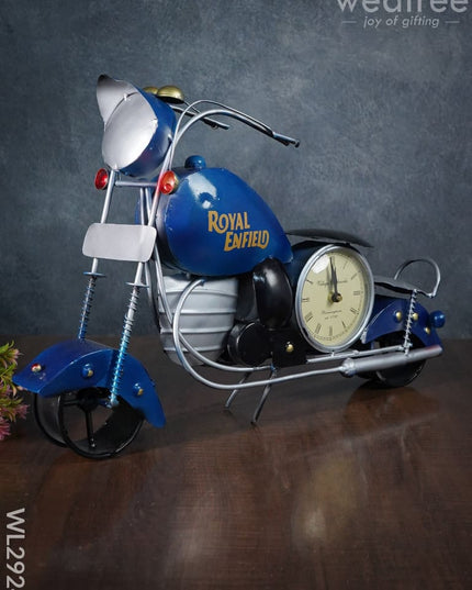 Metal Handpainted Bike With Clock - Wl2924 Decor Showpiece