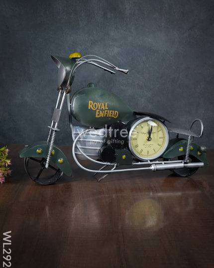 Metal Handpainted Bike With Clock - Wl2924 Decor Showpiece