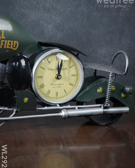 Metal Handpainted Bike With Clock - Wl2924 Decor Showpiece