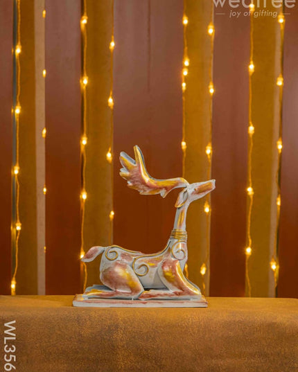 Metal Handpainted Deer - Set Of 2 Wl3562 Decor Showpiece