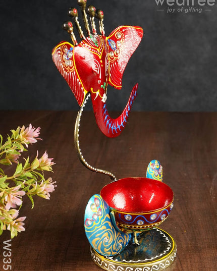 Ganesha T Light Candle Holder - W3351 Diyas