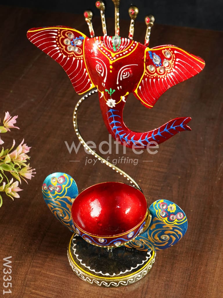 Ganesha T Light Candle Holder - W3351 Diyas
