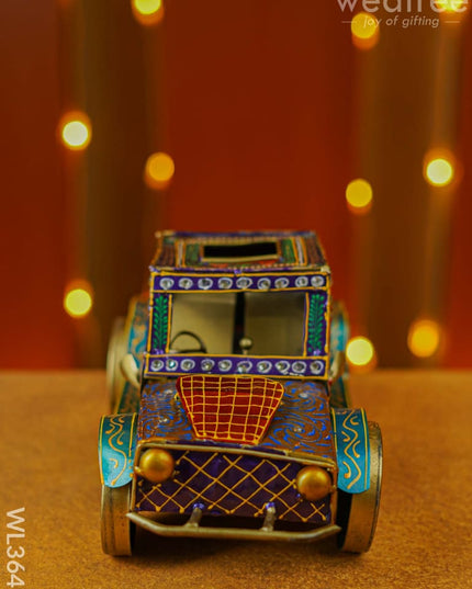 Metal Handpainted Jeep - Wl3643 Decor Showpiece