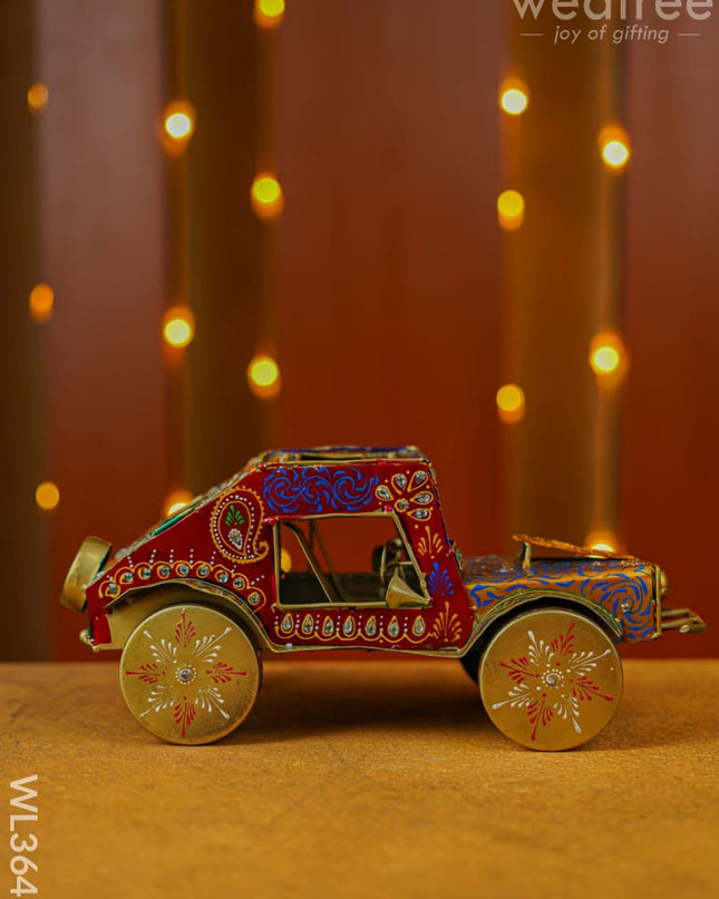 Metal Handpainted Jeep - Wl3643 Decor Showpiece