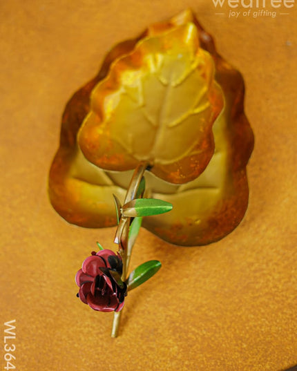 Metal Handpainted Leaf Tray - Wl3648 Decor Utility
