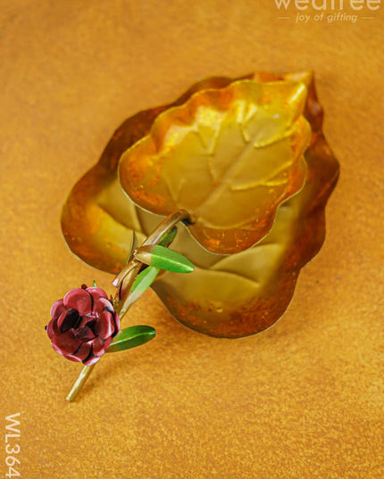 Metal Handpainted Leaf Tray - Wl3648 Decor Utility