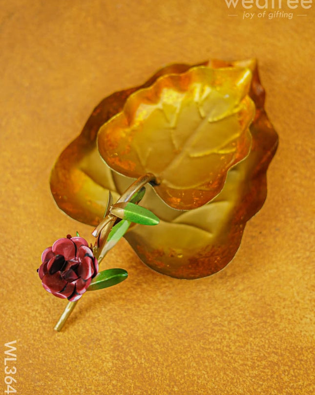 Metal Handpainted Leaf Tray - Wl3648 Decor Utility