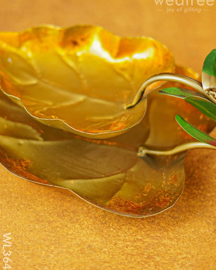 Metal Handpainted Leaf Tray - Wl3648 Decor Utility