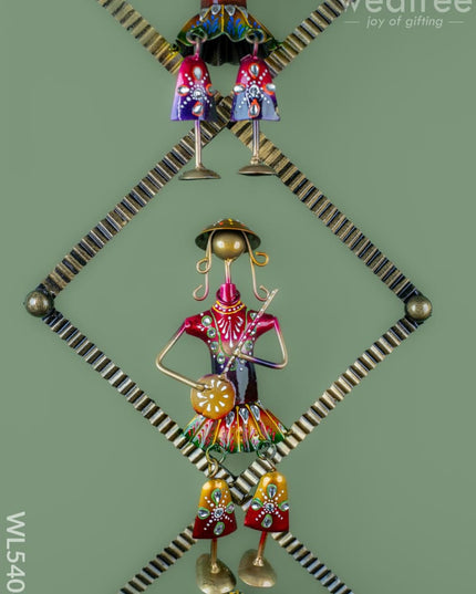 Metal Handpainted Musician on Frame - 36 inch - WL5406 - Metal Decor Hanging
