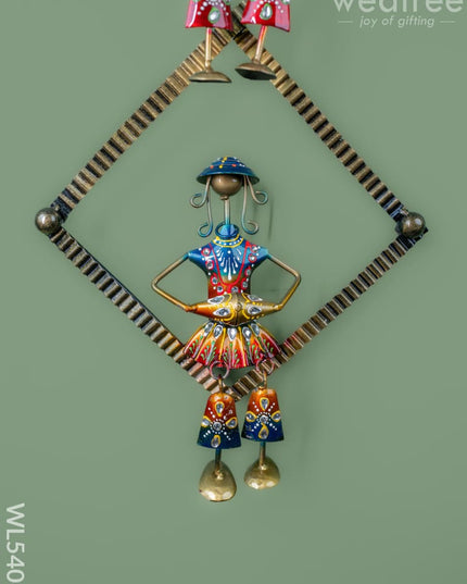 Metal Handpainted Musician on Frame - 36 inch - WL5406 - Metal Decor Hanging