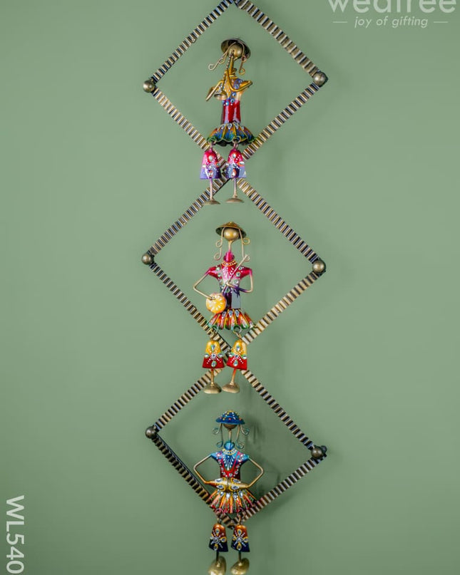 Metal Handpainted Musician on Frame - 36 inch - WL5406 - Metal Decor Hanging